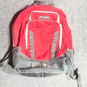 Fuel Backpack Red Grey Polyester School Travel Bag Multi Pocket Standard Size